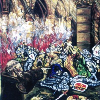 Painting titled "Beziers le massacre…" by Claude Dubois, Original Artwork