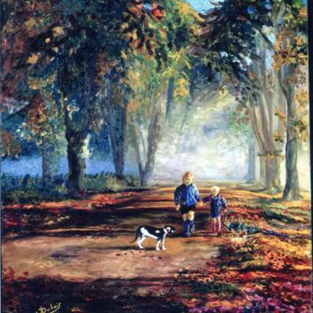 Peinture intitulée "sur le chemin de l'…" par Claude Dubois, Œuvre d'art originale, Huile Monté sur artwork_cat.