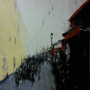 Peinture intitulée "Rue Montorgueil- Pa…" par Emma, Œuvre d'art originale, Huile