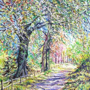 Peinture intitulée "Chemin de traverse" par Claude Evrard, Œuvre d'art originale, Huile Monté sur Châssis en bois