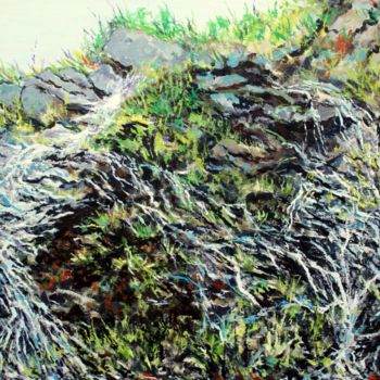 Painting titled "La source" by Claude Evrard, Original Artwork, Acrylic Mounted on Plexiglass