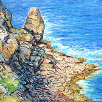 Pintura titulada "Les roches vives (P…" por Claude Evrard, Obra de arte original, Acrílico Montado en Bastidor de camilla de…
