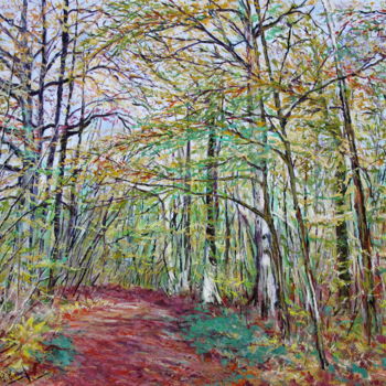 Malerei mit dem Titel "VARIATIONS FORESTIE…" von Claude Evrard, Original-Kunstwerk, Öl Auf Keilrahmen aus Holz montiert