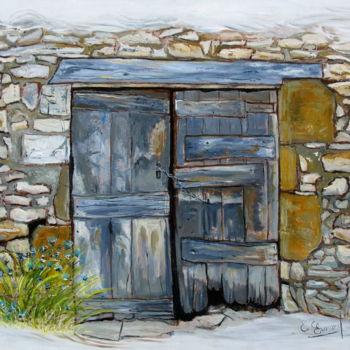 Painting titled "ABANDON" by Claude Evrard, Original Artwork, Oil Mounted on Wood Stretcher frame