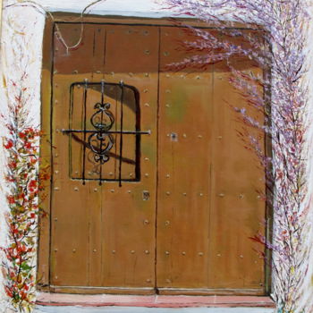 Peinture intitulée "MYSTERE (Porte anda…" par Claude Evrard, Œuvre d'art originale, Huile Monté sur Châssis en bois