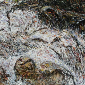 Картина под названием "MOUVANCE (cascade H…" - Claude Evrard, Подлинное произведение искусства, Масло Установлен на Деревянн…