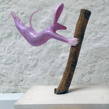 雕塑 标题为“La souris rose” 由Claude Feuillet, 原创艺术品, 树脂