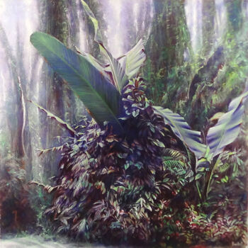 Ζωγραφική με τίτλο "Forêt amazonienne 2" από Claude Feuillet, Αυθεντικά έργα τέχνης, Λάδι