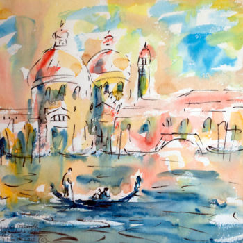Peinture intitulée "Un matin à Venise" par Claude Giraudeau, Œuvre d'art originale