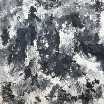 Painting titled "black and white 11" by Claude Goasguen, Original Artwork, Acrylic