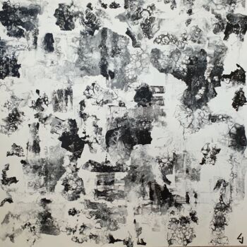 Painting titled "Black and white 14" by Claude Goasguen, Original Artwork, Acrylic