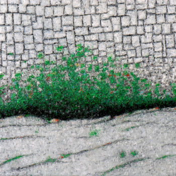 Картина под названием "vert sur gris.jpg" - Claude Guillemet, Подлинное произведение искусства, Масло