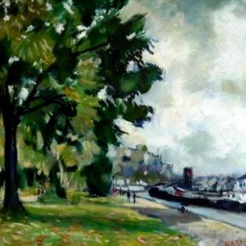 Painting titled "Quai de Meuse (La P…" by Claude Hardenne, Original Artwork
