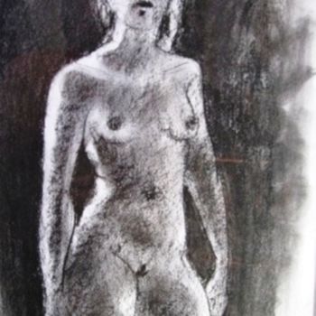 Drawing titled "Etude de nu" by Claude Hardenne, Original Artwork