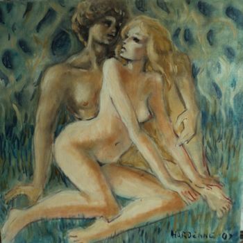 Painting titled "couple" by Claude Hardenne, Original Artwork
