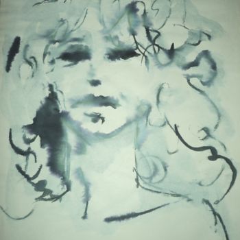 Drawing titled "Visage" by Claude Hardenne, Original Artwork