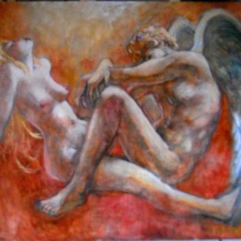 Pittura intitolato "L'ange et la fée" da Claude Hardenne, Opera d'arte originale