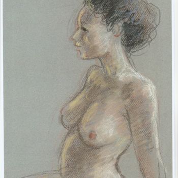 Dessin intitulée "pose" par Claude Hardenne, Œuvre d'art originale