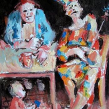 Peinture intitulée "Drôle de famille" par Claude Hardenne, Œuvre d'art originale