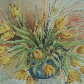 Painting titled "Tulipes" by Claude Hardenne, Original Artwork