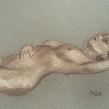 Desenho intitulada "Etude de nu" por Claude Hardenne, Obras de arte originais