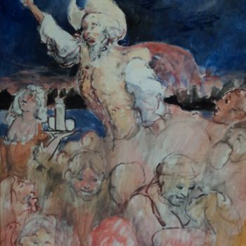 Ζωγραφική με τίτλο "L'homme de la Mancha" από Claude Hardenne, Αυθεντικά έργα τέχνης