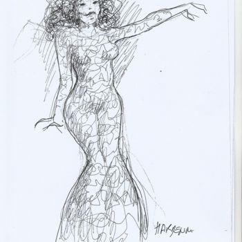 Drawing titled "Dragqueen 2 (Québec)" by Claude Hardenne, Original Artwork, Marker