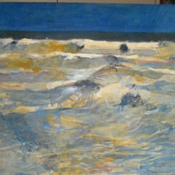 Painting titled "Grande marine" by Claude Hardenne, Original Artwork, Oil