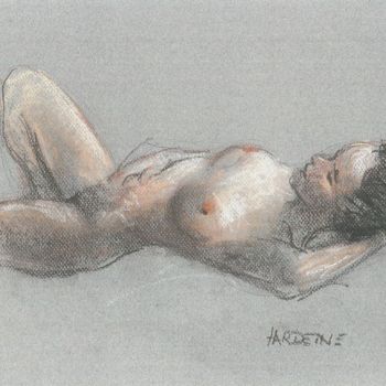 Drawing titled "modèle posant" by Claude Hardenne, Original Artwork, Pastel