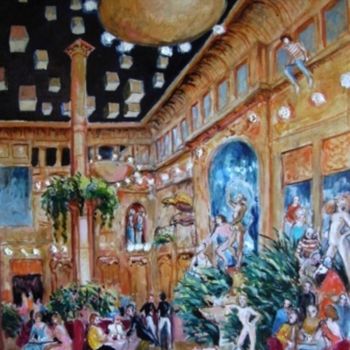 Peinture intitulée "le grand hôtel" par Claude Hardenne, Œuvre d'art originale, Huile
