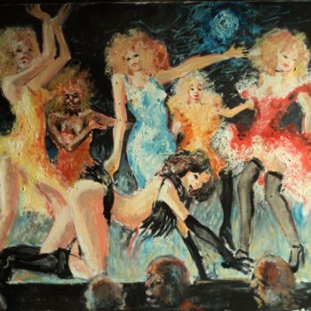 Malerei mit dem Titel "Cabaret" von Claude Hardenne, Original-Kunstwerk, Öl