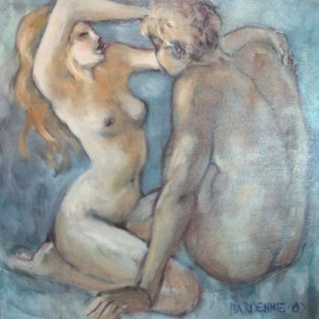 Painting titled "séduction" by Claude Hardenne, Original Artwork, Oil