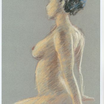 Dessin intitulée "pose" par Claude Hardenne, Œuvre d'art originale, Pastel