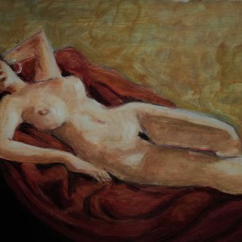 Malerei mit dem Titel "Lascive" von Claude Hardenne, Original-Kunstwerk, Öl