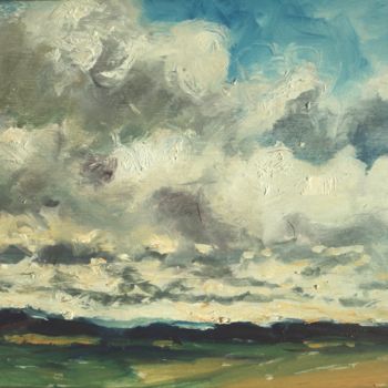 Peinture intitulée "Ciel  tourmenté" par Claude Hardenne, Œuvre d'art originale, Huile