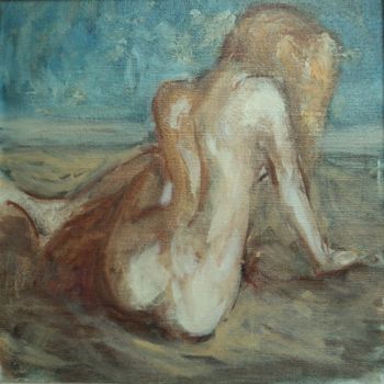 Painting titled "petit nu 2" by Claude Hardenne, Original Artwork, Oil