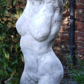 Sculpture titled "Nu bras levés" by Claude Hardenne, Original Artwork, Stone