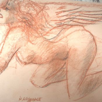 Drawing titled "Sauvage 2" by Claude Hardenne, Original Artwork, Pastel