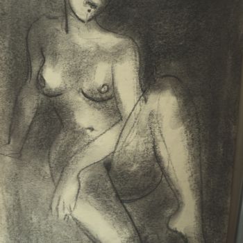 Drawing titled "étude 34" by Claude Hardenne, Original Artwork, Charcoal