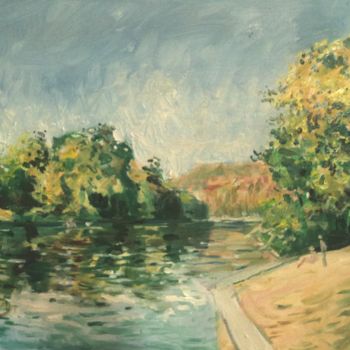Pintura titulada "La Meuse à Dave" por Claude Hardenne, Obra de arte original, Oleo
