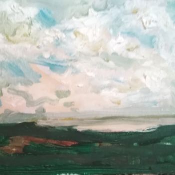 Painting titled "Petit paysage (19,5…" by Claude Hardenne, Original Artwork, Oil