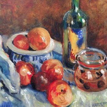 Painting titled "POMMES" by Claude Hardenne, Original Artwork
