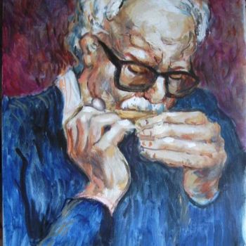 Painting titled "Toots Thielemans, h…" by Claude Hardenne, Original Artwork