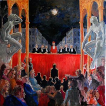 Pittura intitolato ""La sentence"" da Claude Hardenne, Opera d'arte originale