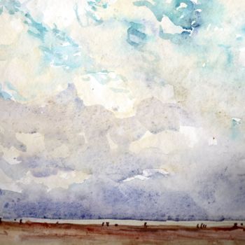 「"Plage à Hardelot"」というタイトルの絵画 Claude Hardenneによって, オリジナルのアートワーク