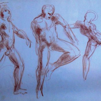 Zeichnungen mit dem Titel "Mouvements" von Claude Hardenne, Original-Kunstwerk