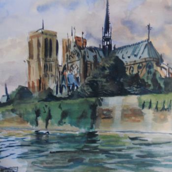 Pintura titulada "Notre-Dame de Paris" por Claude Hardenne, Obra de arte original