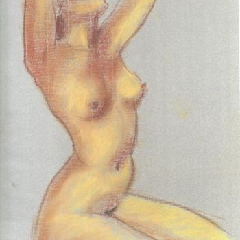 Drawing titled "étude d'après modèle" by Claude Hardenne, Original Artwork