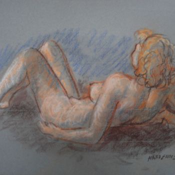 Drawing titled "étude de nu" by Claude Hardenne, Original Artwork