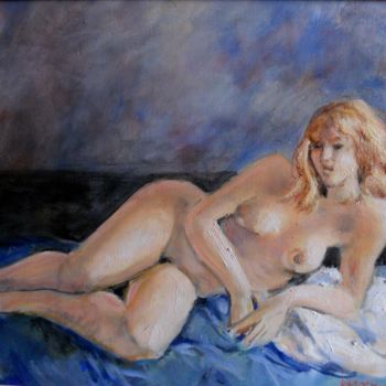 Painting titled "allongée" by Claude Hardenne, Original Artwork